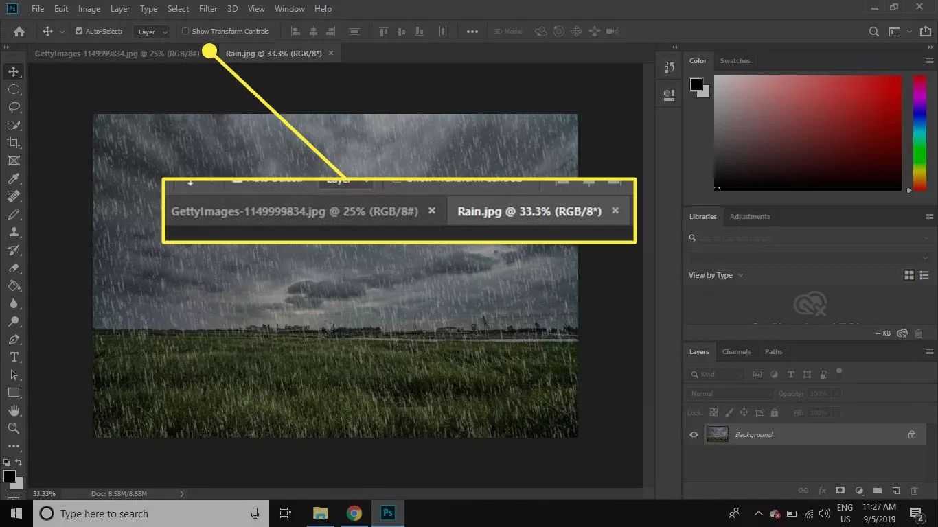 Работа с панелями в программе photoshop cs6