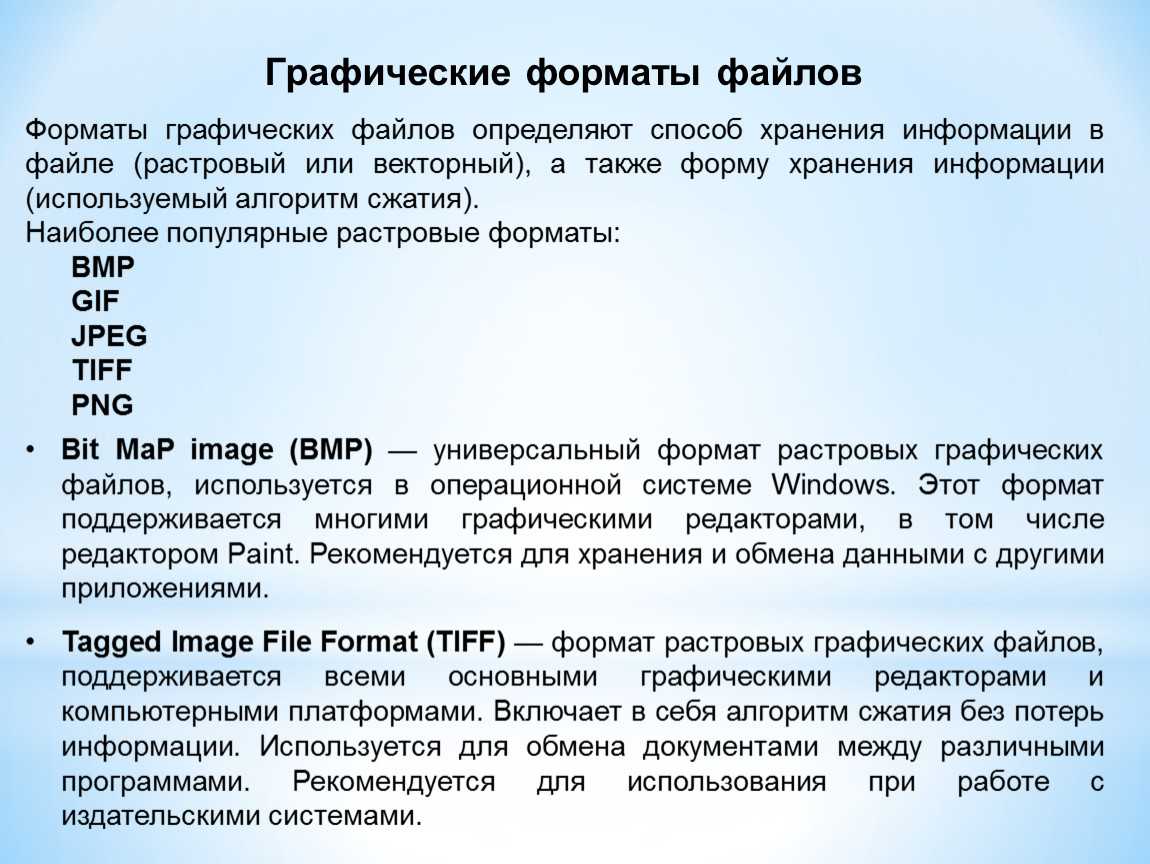 Форматы графических файлов картинки